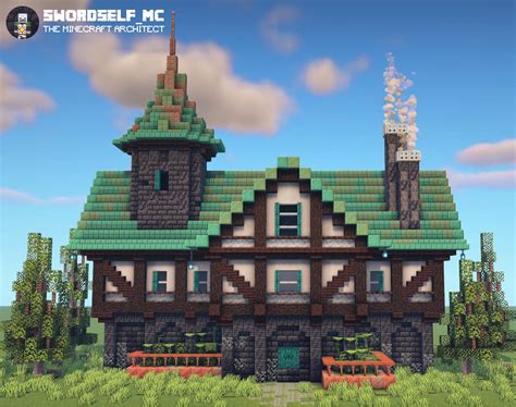 tudor style house minecraft.